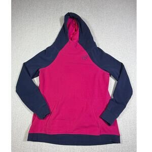 Fox Racing Women Medium Pink Blue Long Sleeve Hoodie Graphic Pullover Sweatshirt